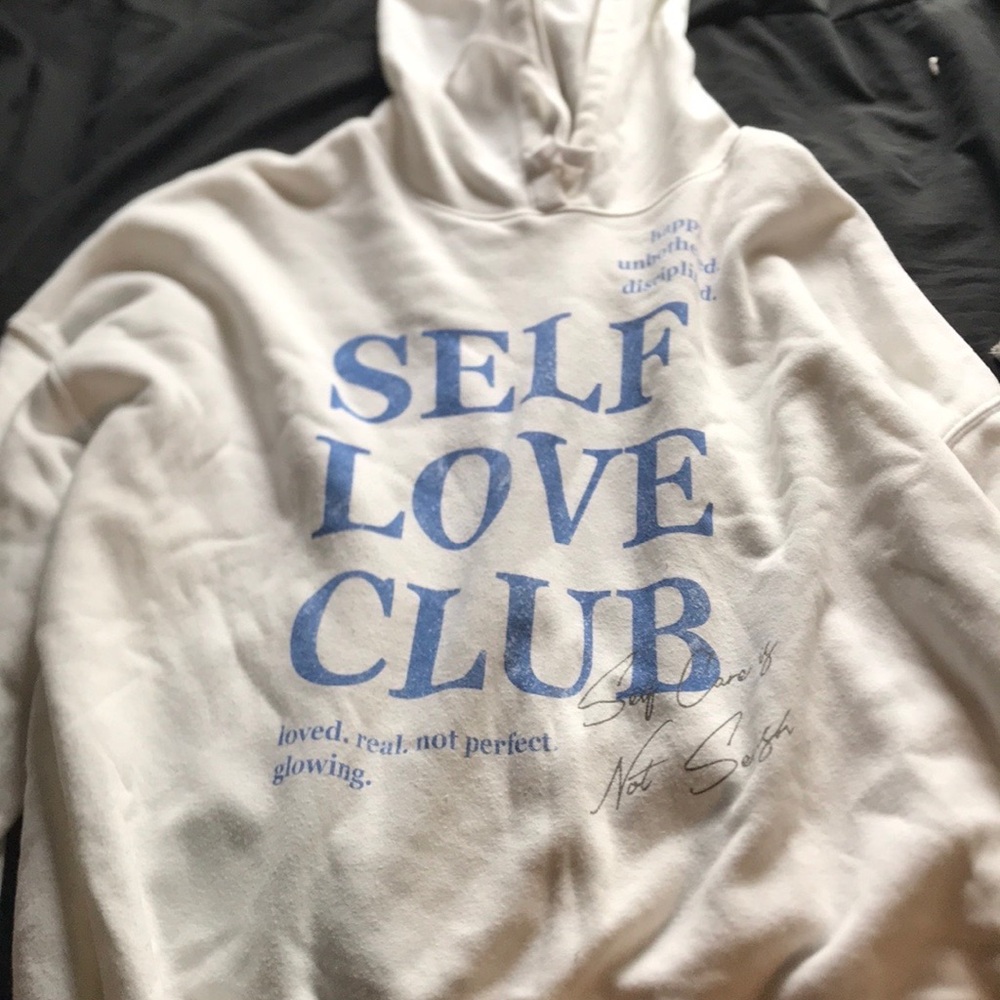 Self Love Club White Hoodie